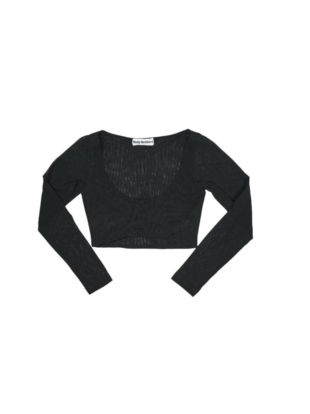 Molly Goddard Katie Cropped T-Shirt in Black